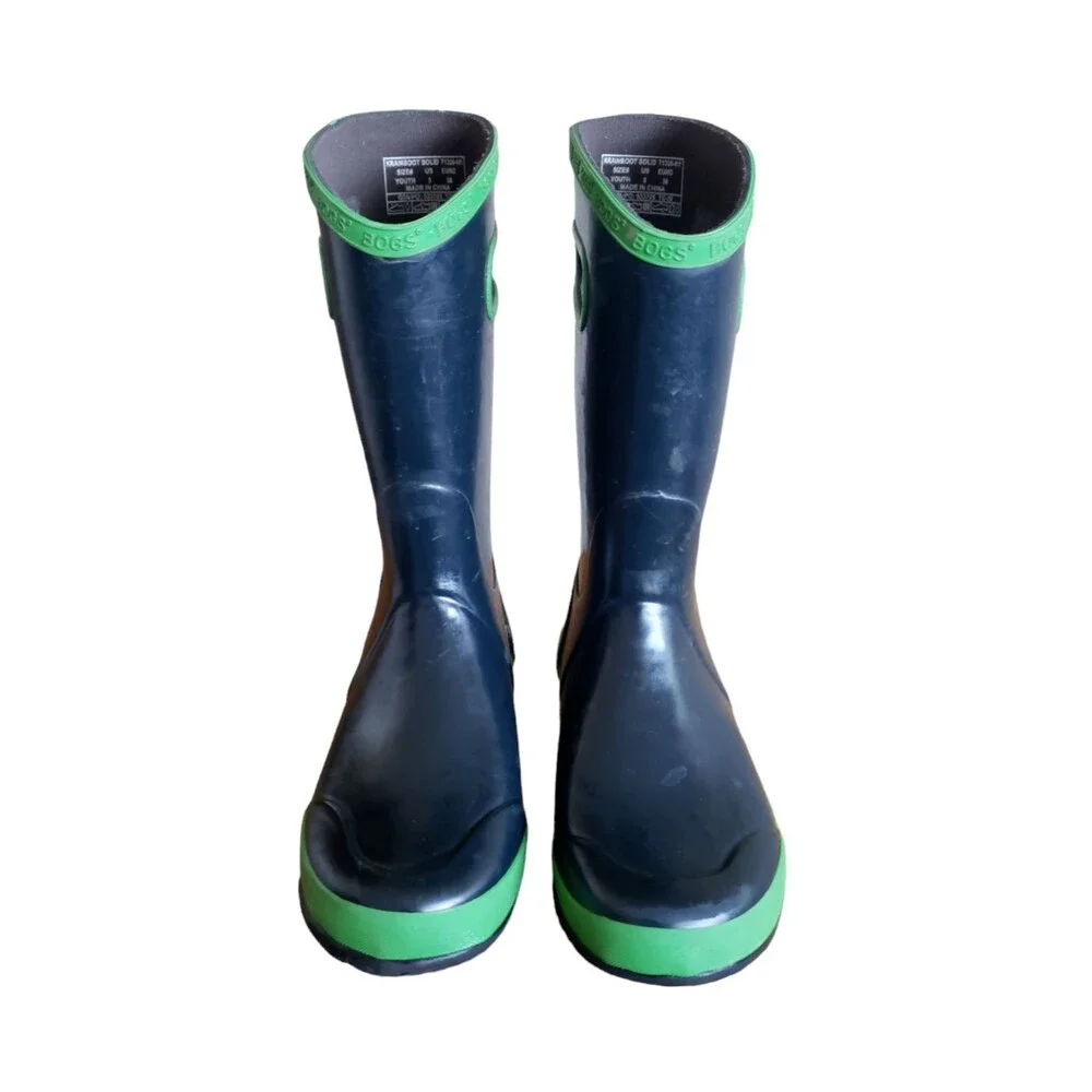BOGS Krainboot Solid Blue Green Waterproof Pull Up Boot Youth Size 5